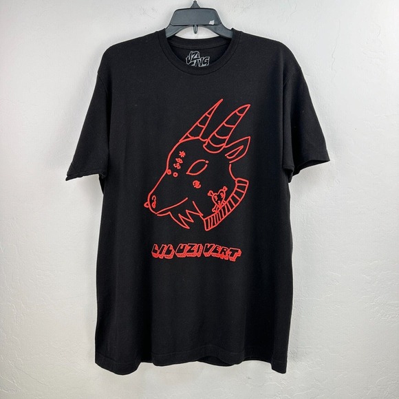 Uzi Gang Tshirt Mens L Black Red Cotton Lil Uzi Vert Graphic Tee Short Sleeve‎ - Picture 1 of 6